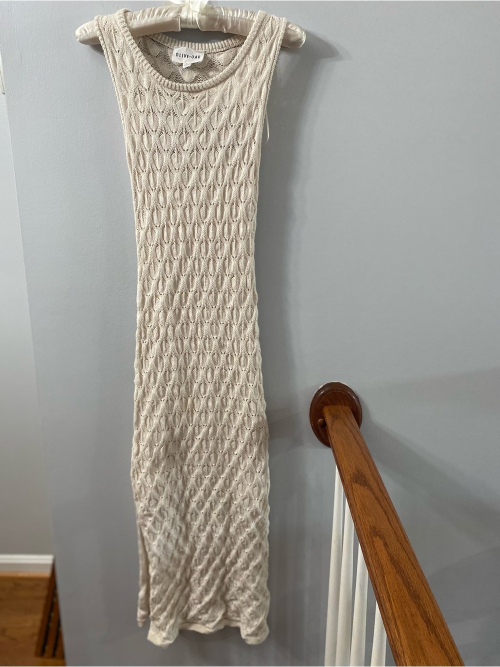 Olive & Oak Knit Sleeveless Maxi Dress in Cream